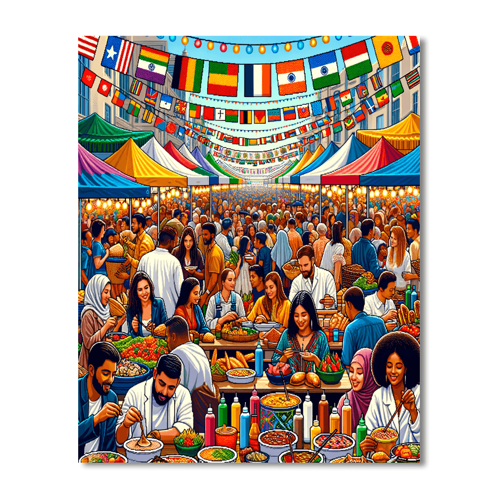 The International Festival Of Street Food Painting By Numbers Kit