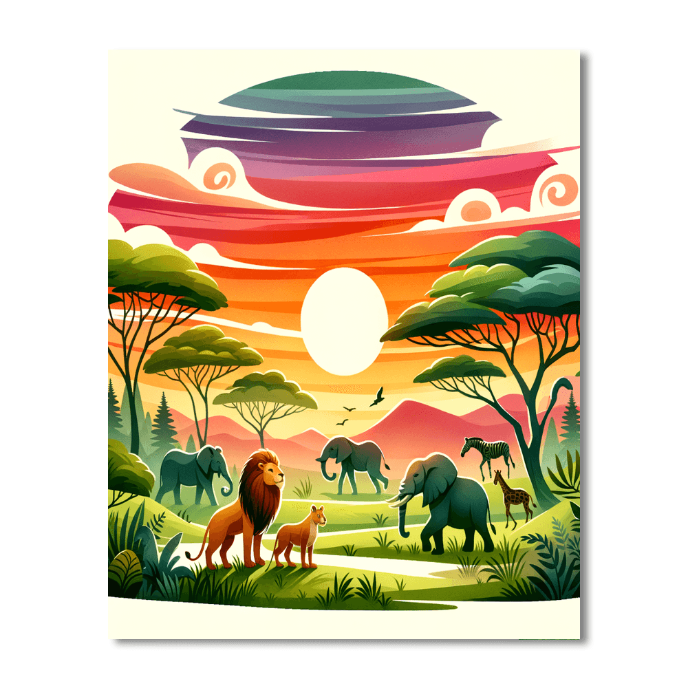 Wonderful Wildlife Safari Paint By Numbers Kits