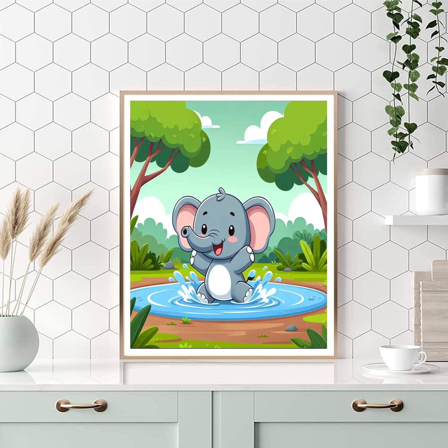 Joyful Elephant Adventure Paint By Numbers