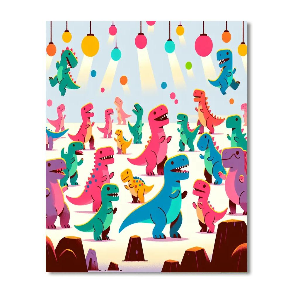 Dino Disco Dance Painting By Numbers Kit