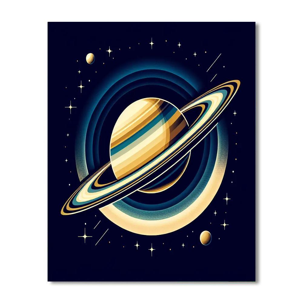 Cosmic Journey To Saturn Painting By Numbers Kit