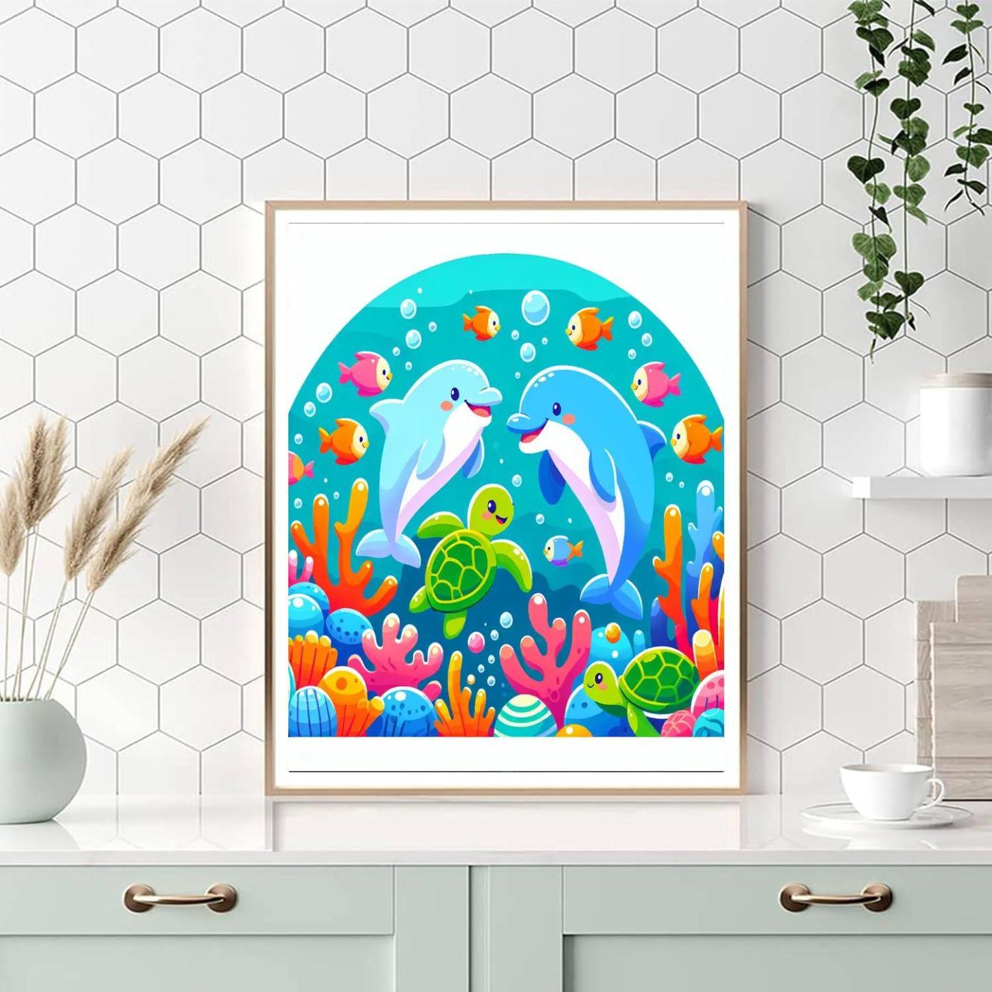Bubbly Underwater Adventure Paint By Numbers Art