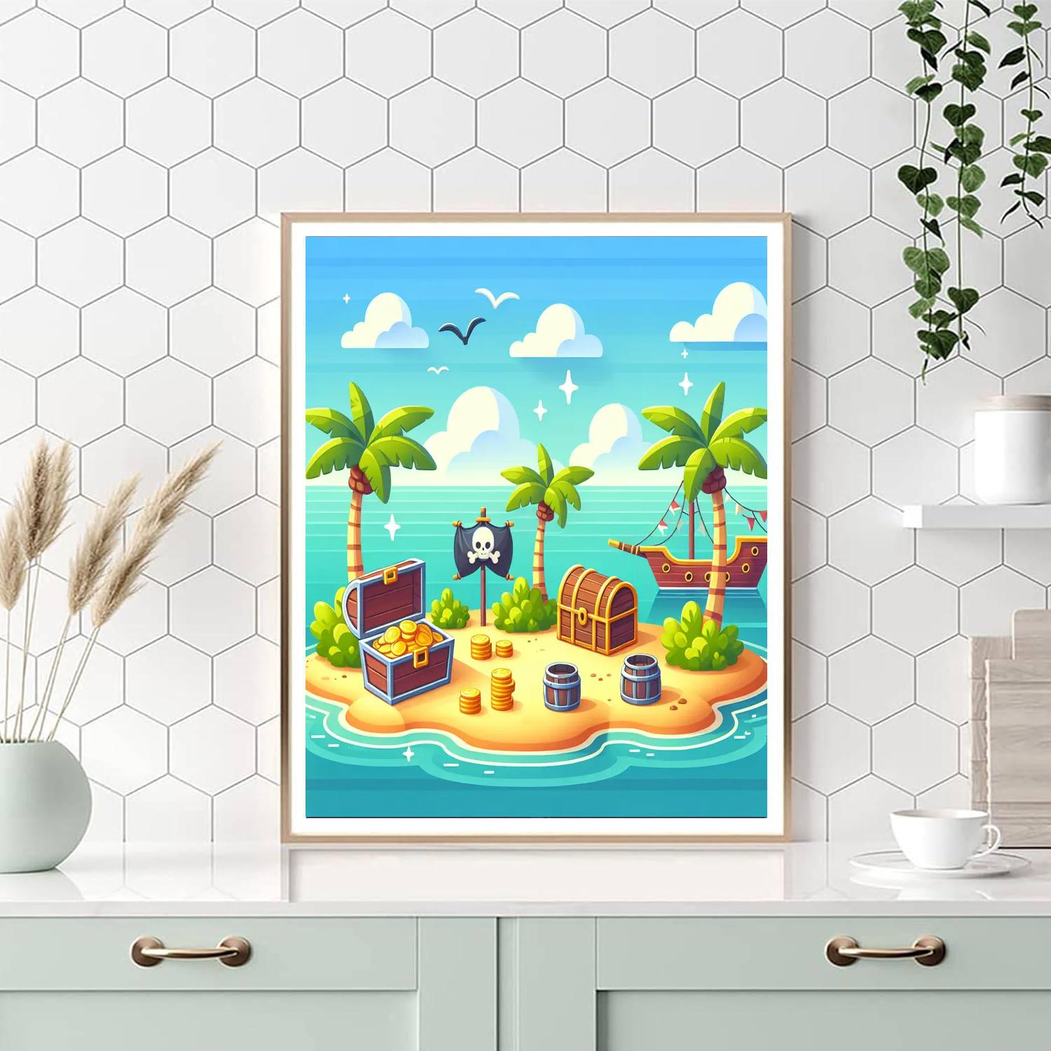 Secret Treasure Island Painting Number Kit