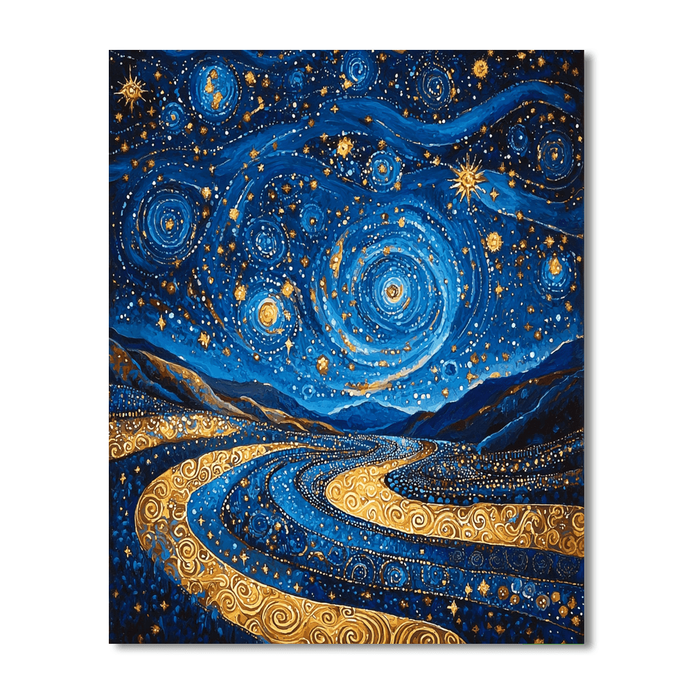 Gustav Klimt Inspired Cosmic Reflections  Paint By Numbers Kits
