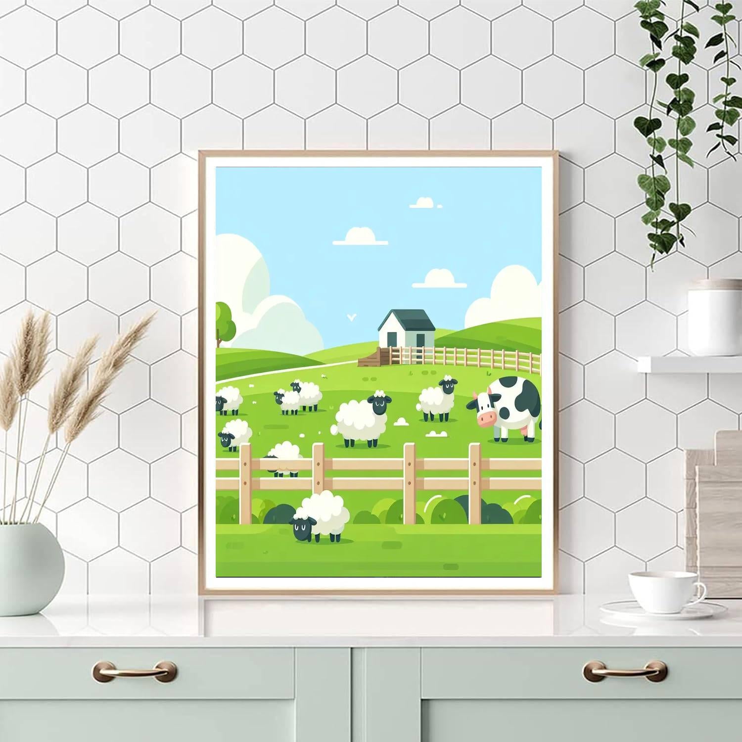 Peaceful Pasture Paint By Numbers Art