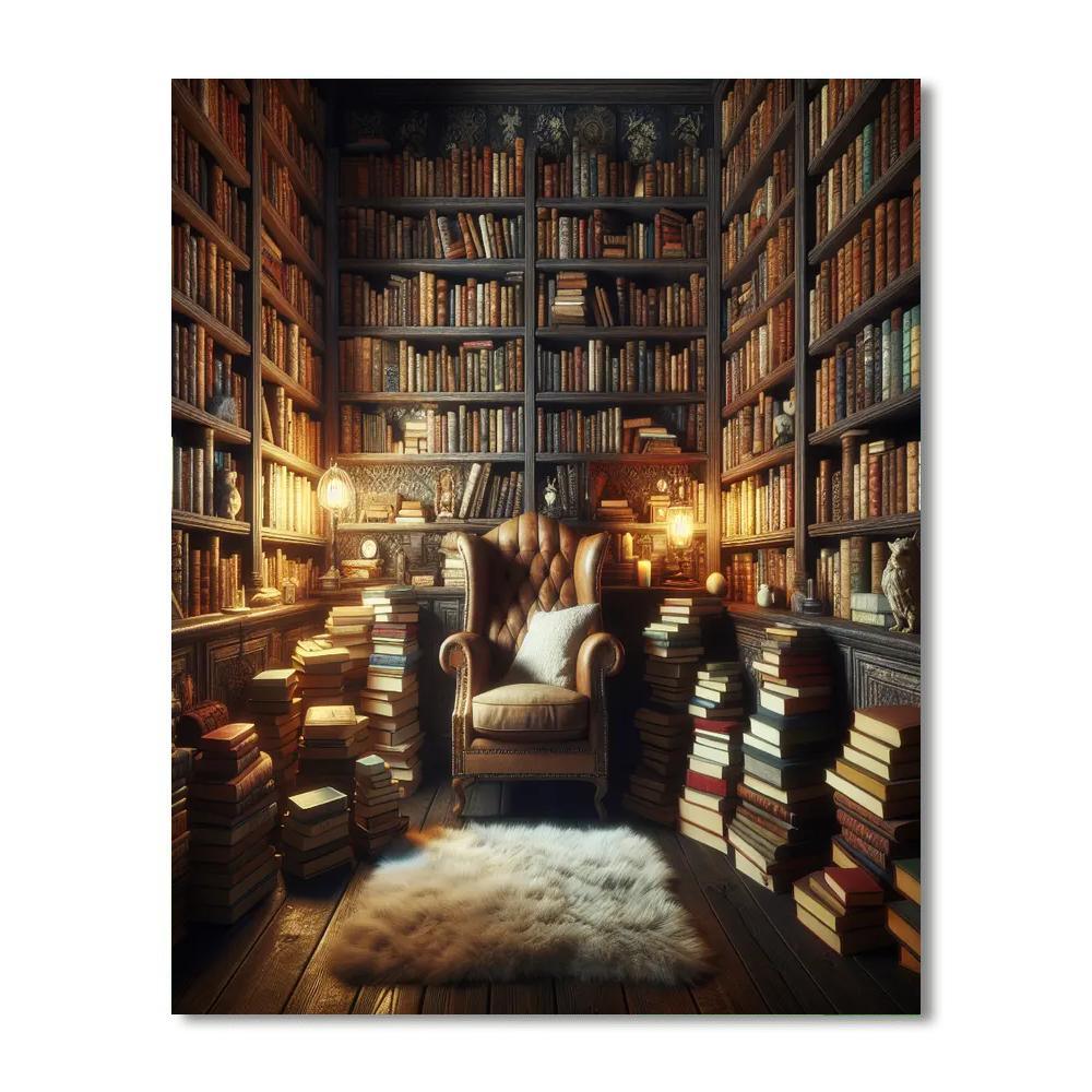 Refined Library Nook DIY Paint By Numbers