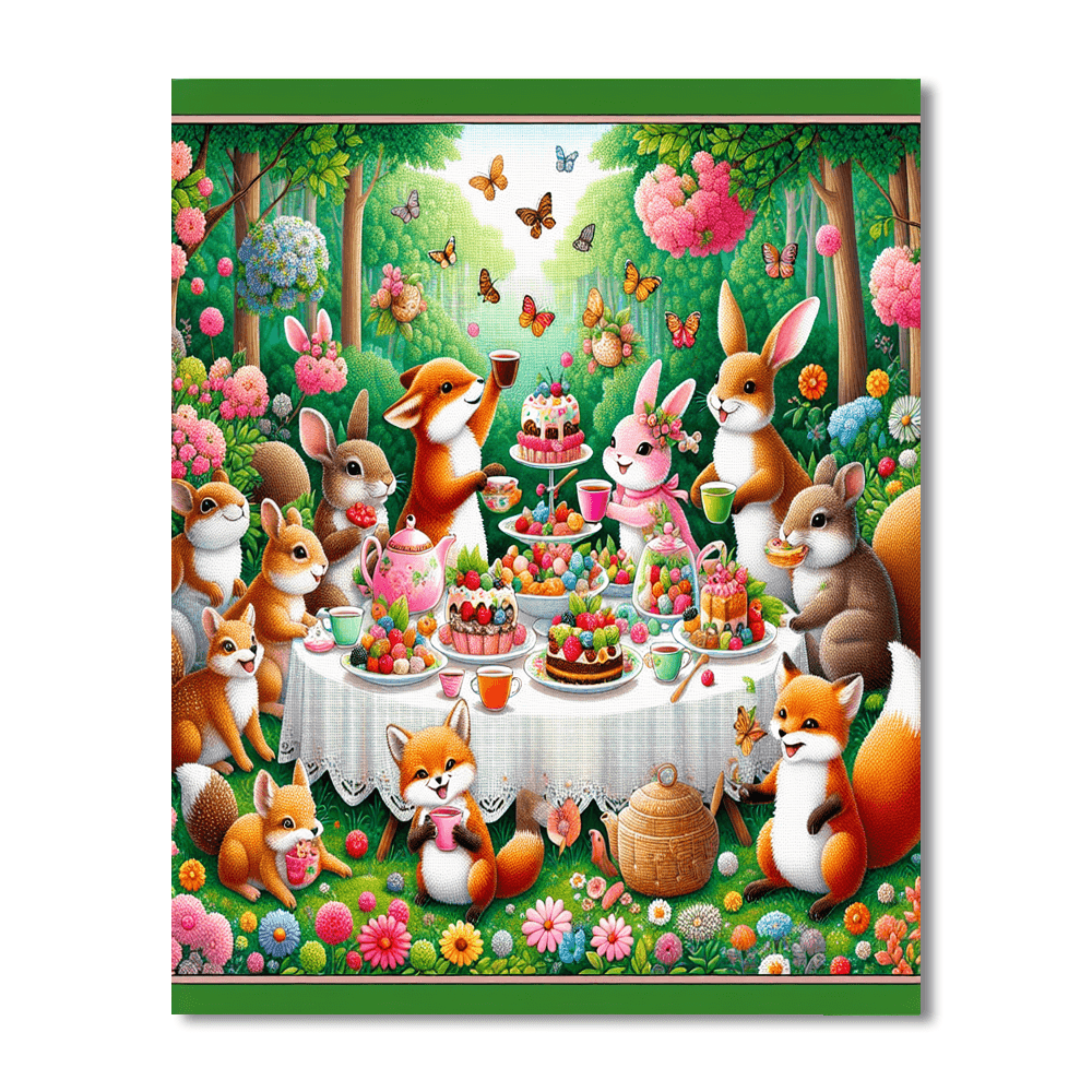 Charming Woodland Tea Party DIY Paint By Numbers