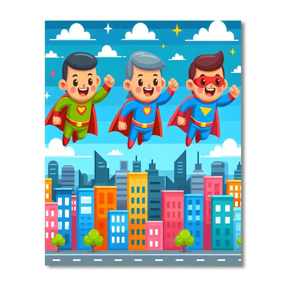 Fun Superheroes DIY Paint By Numbers