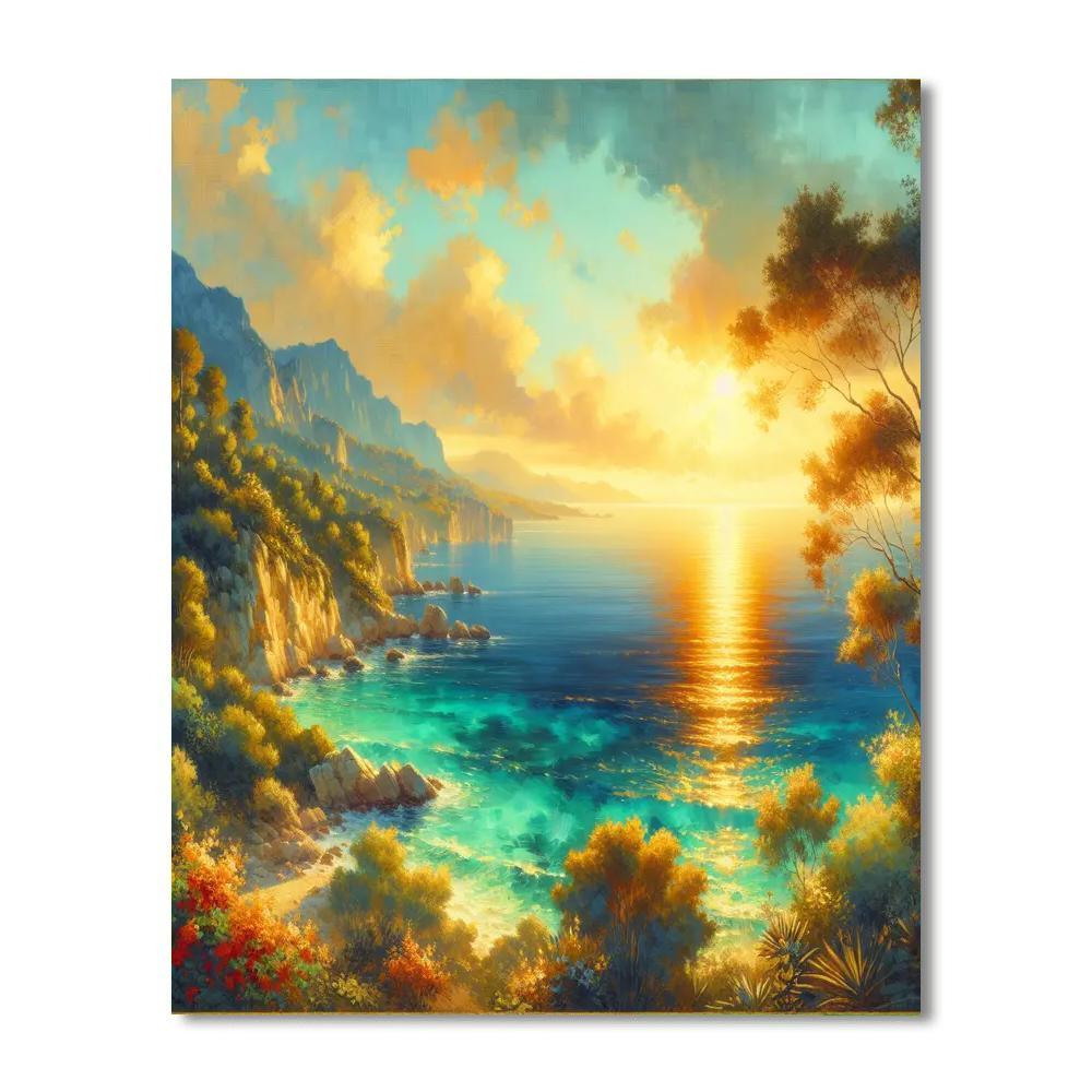 Mediterranean Sunrise Glow DIY Paint By Numbers