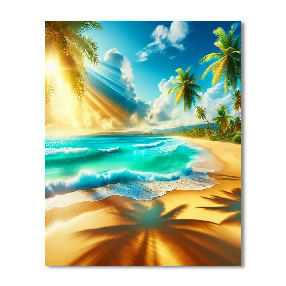 Radiant Tropical Beach Paint By Number