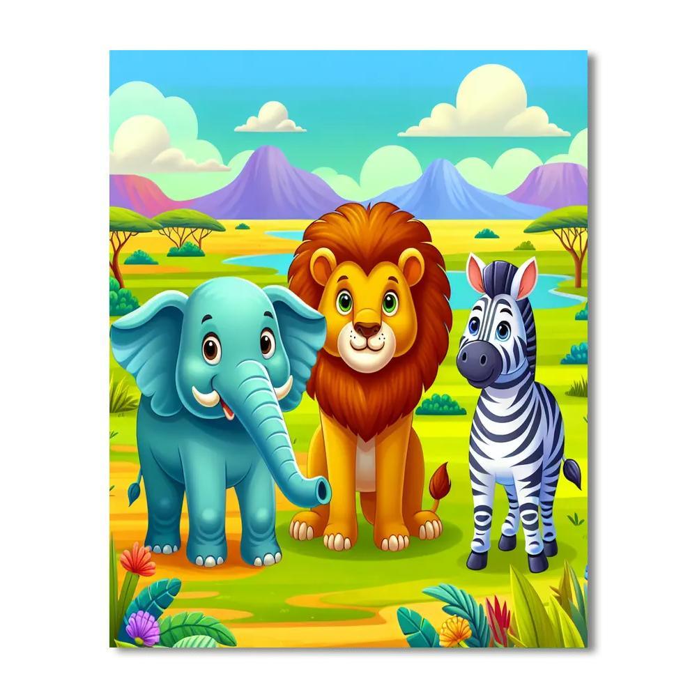 Animal Friends In The Wild Paint By Numbers Art