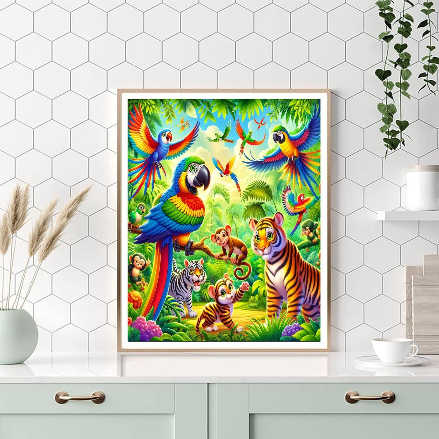 Fantasy Jungle Safari For Kids Numbered Painting Kits
