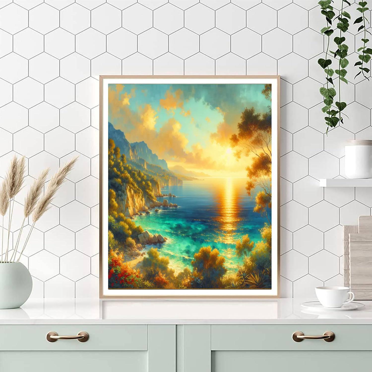 Mediterranean Sunrise Glow DIY Paint By Numbers