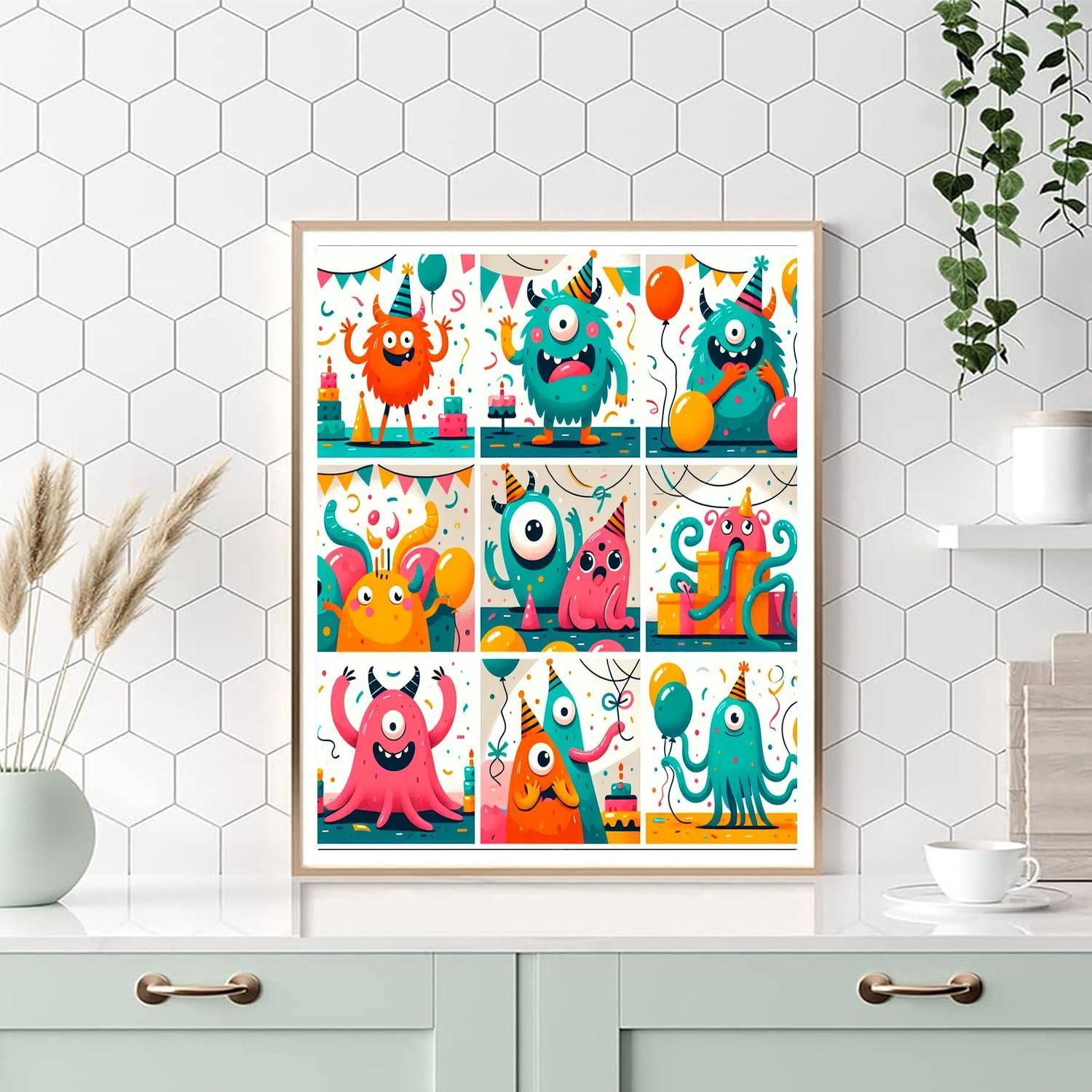 Monster Party DIY Paint By Numbers