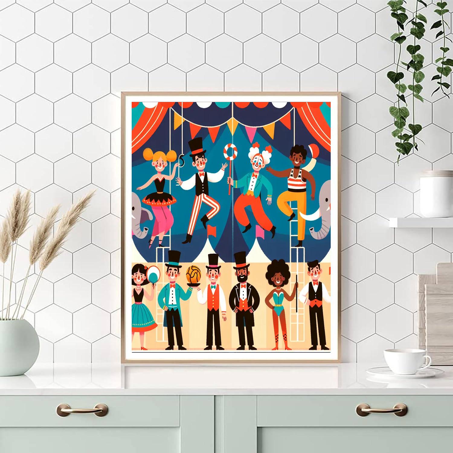 Cheerful Circus Carnival Paint By Numbers Art