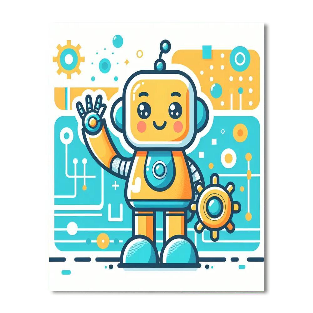 Fun Robot Paint By Numbers