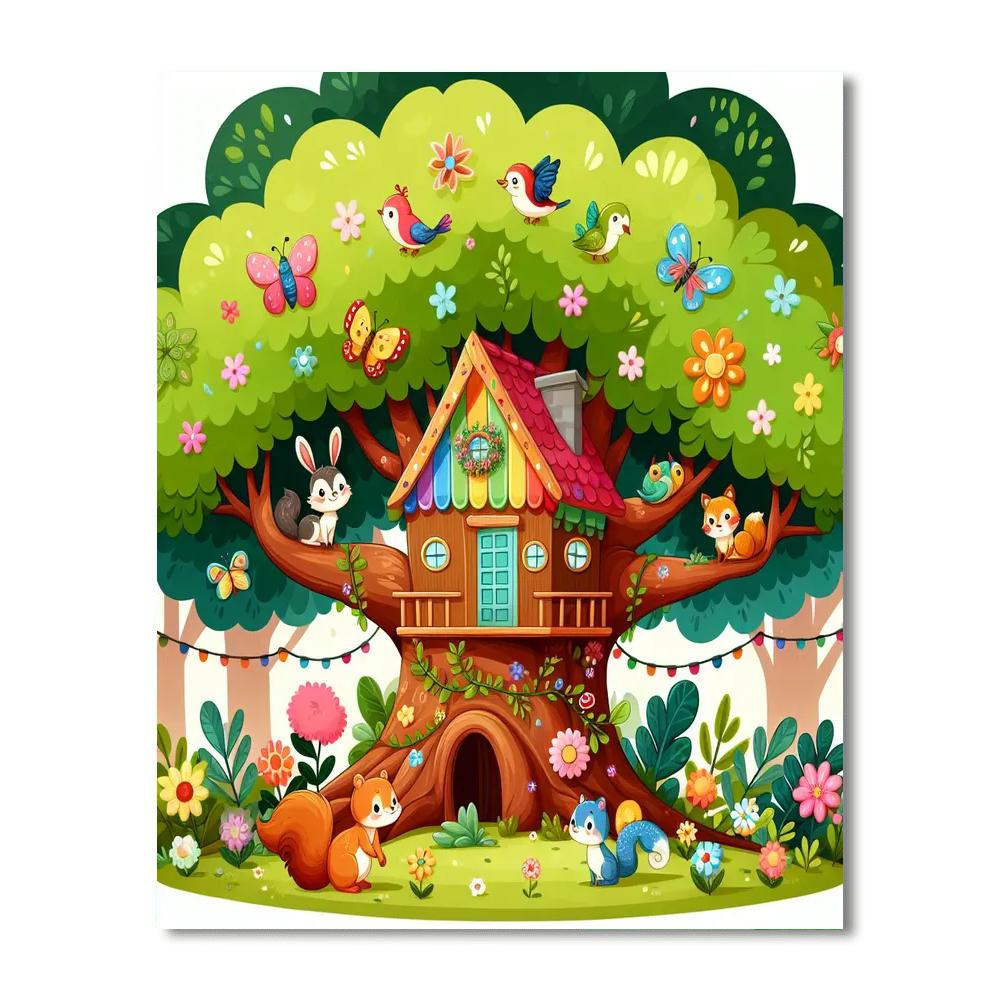 Fairytale Treehouse Paint By Numbers