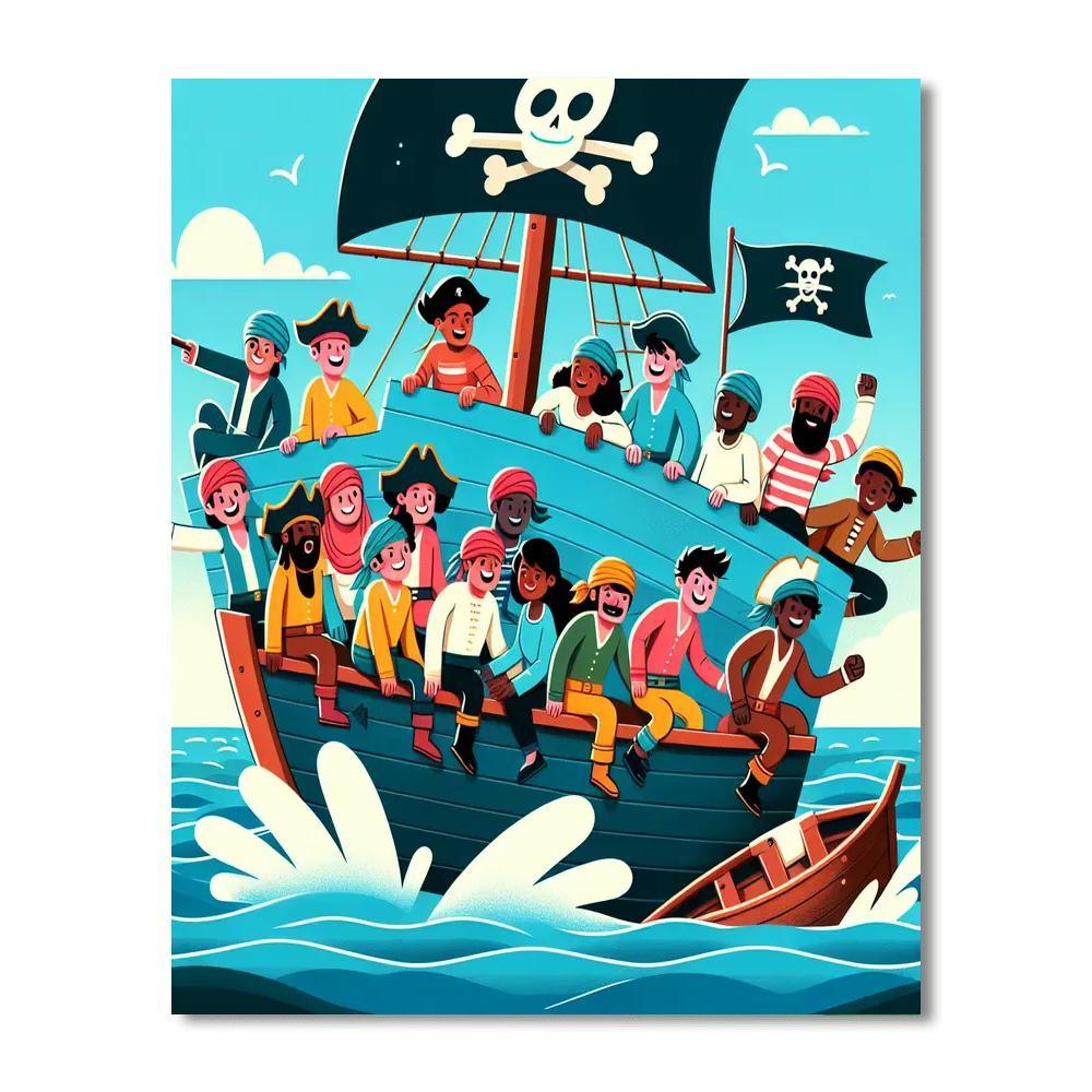 Pirate Ship Encounter Numbered Painting Kits