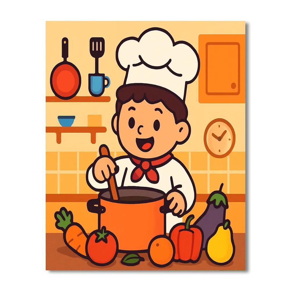 Little Chef Cooking Class Painting By Numbers Kit