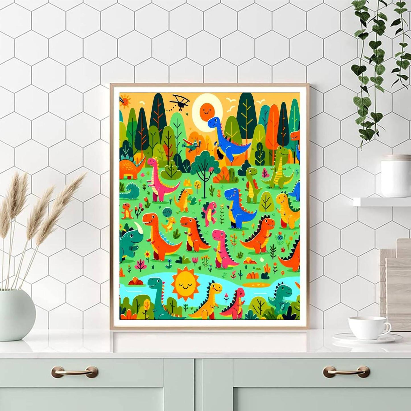 Wacky World Of Dinosaurs Number Painting