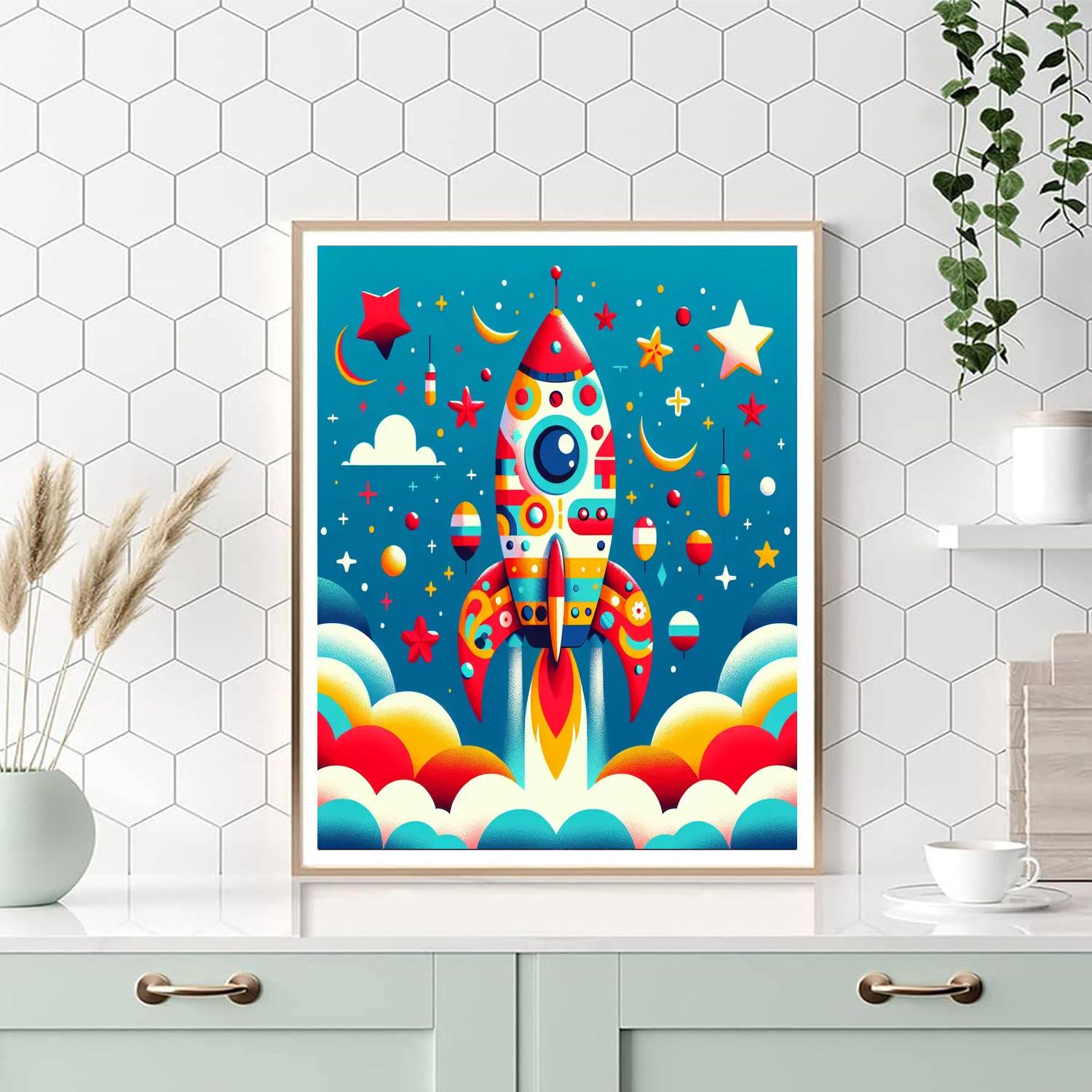 Colorful Rocket Paint By Color