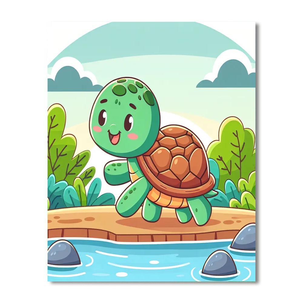 Friendly Turtle Trek Painting By Numbers Kit
