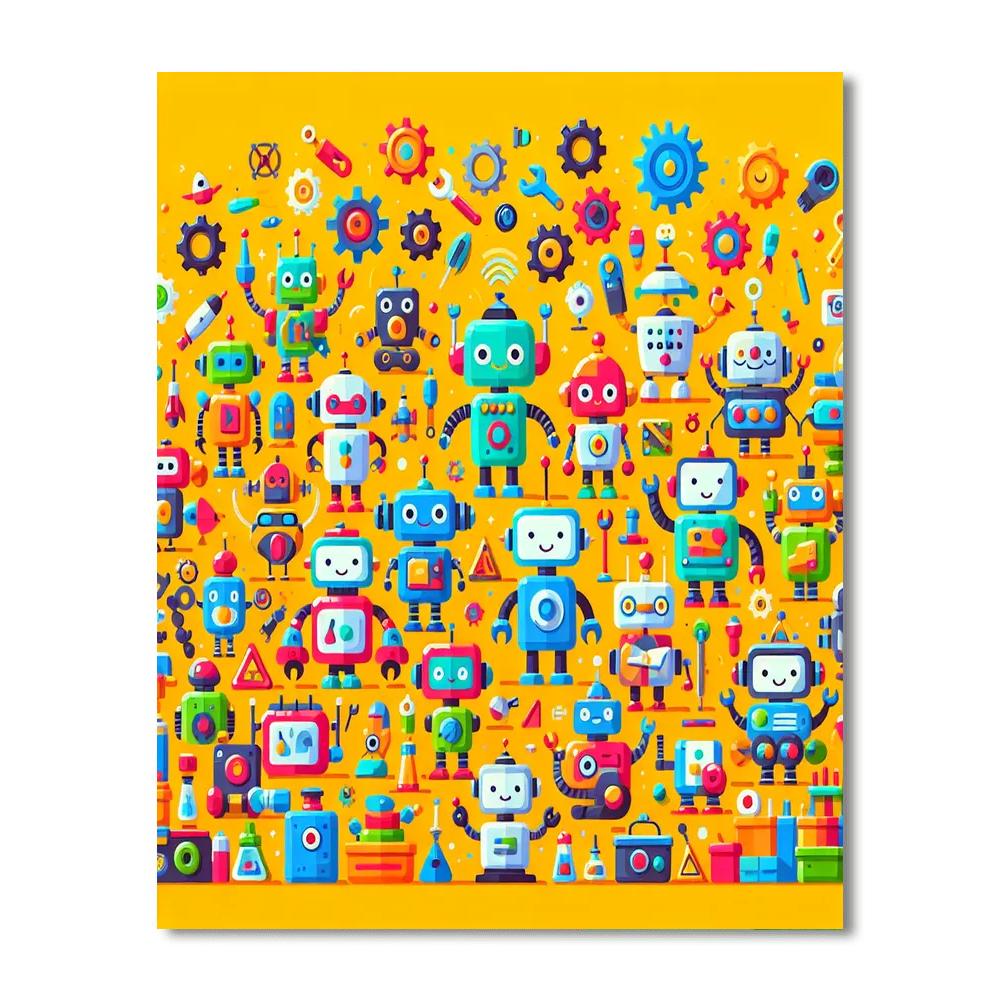 Robot Engineering Zone Paint By Numbers