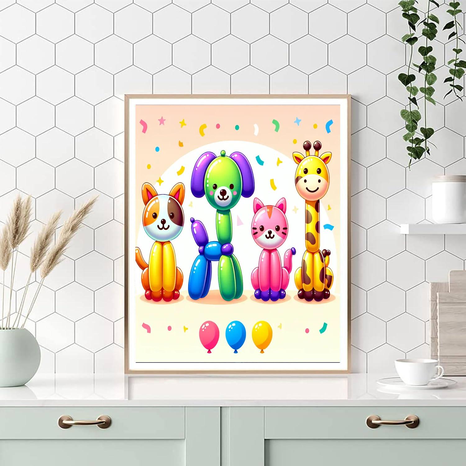 Bouncing Balloon Animals Paint By Numbers Art