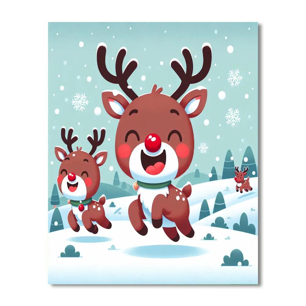 Merry Reindeer Games Numbered Painting Kits