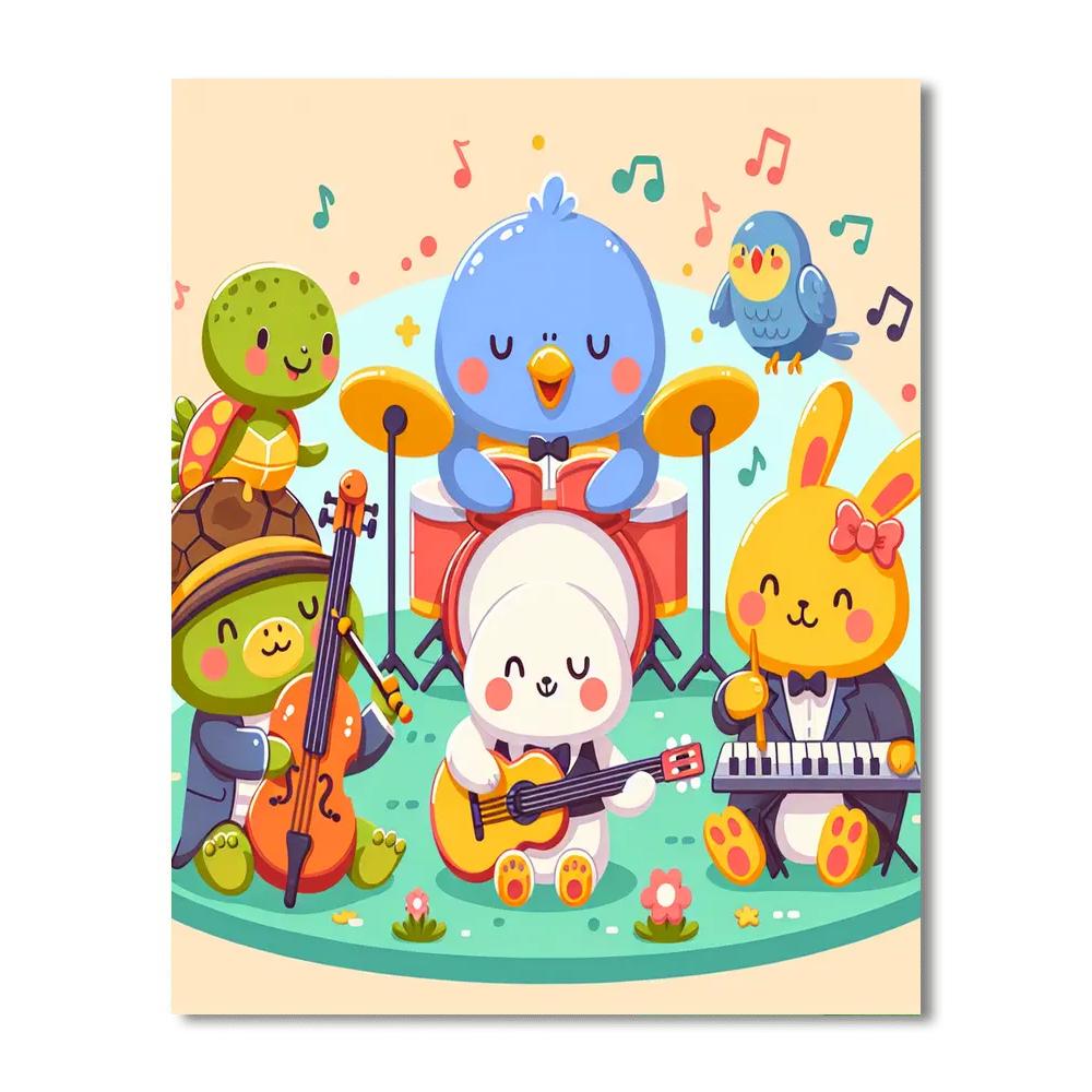 Quirky Animal Concert Painting Number Kit