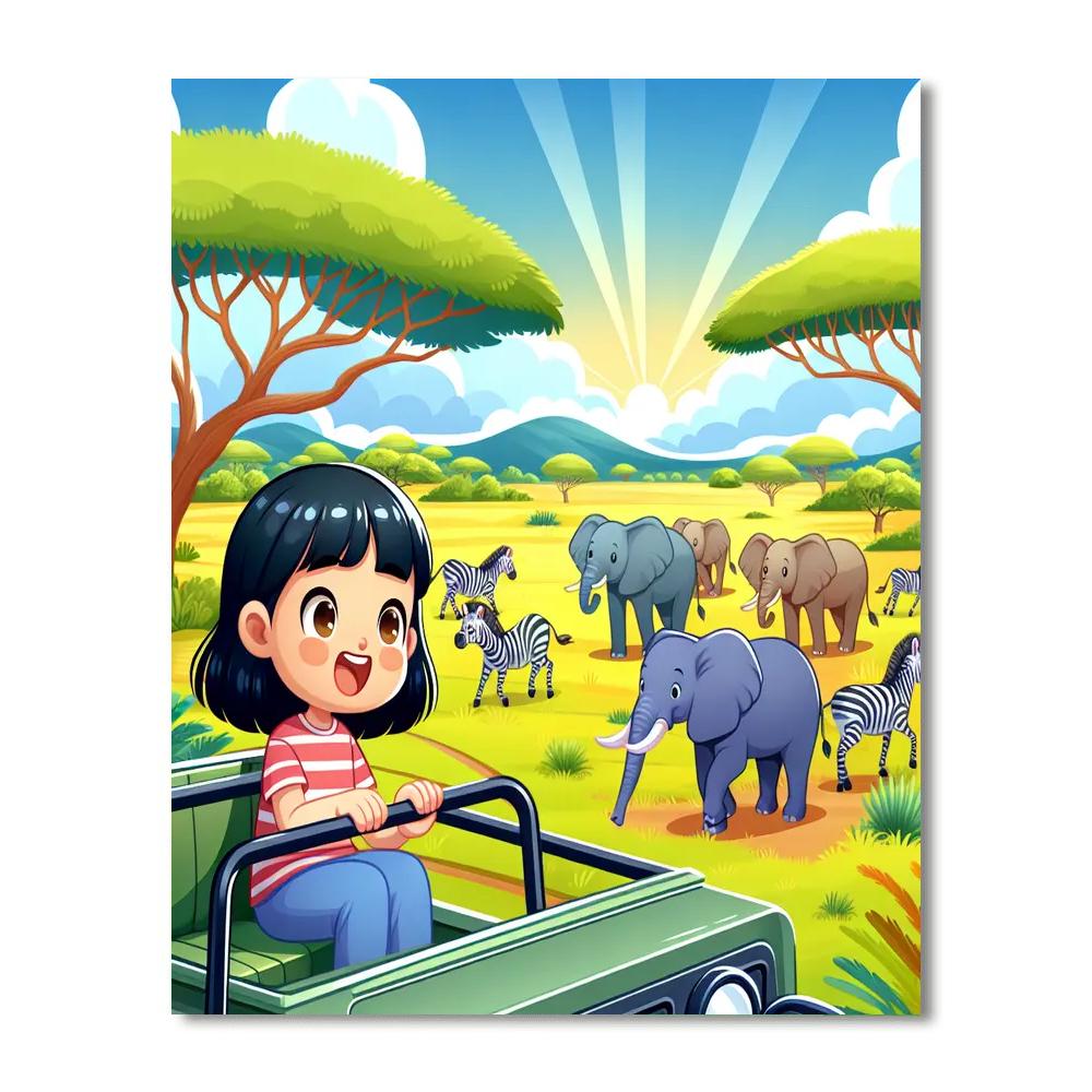 Wildlife Sanctuary Safari Painting Number Kit