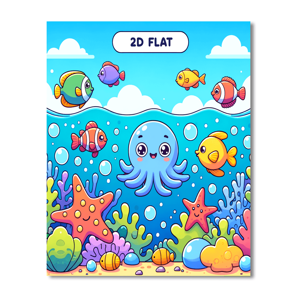 Underwater Exploration With Cheerful Fish Paint By Color