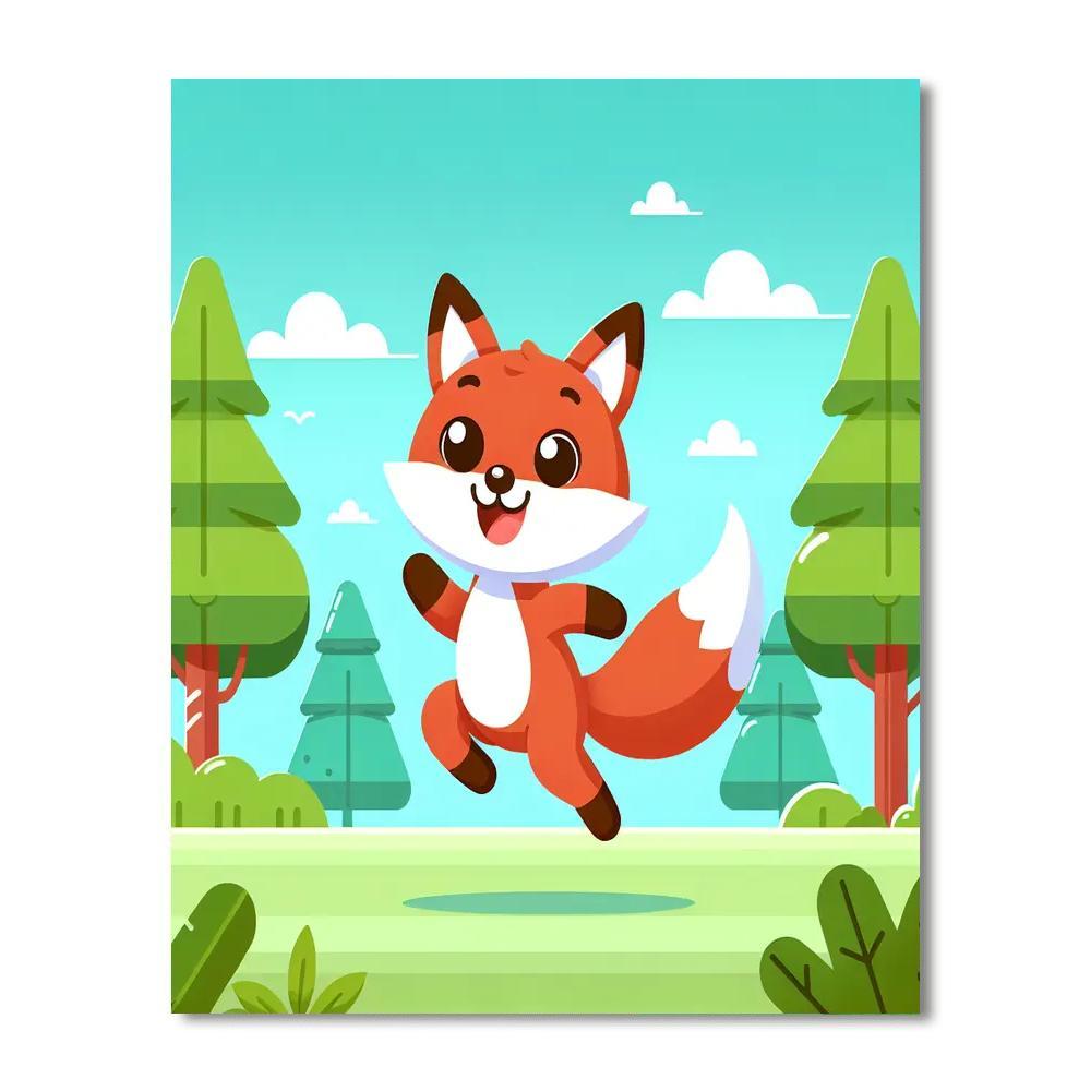 Joyful Fox's Forest Frolic Paint By Color