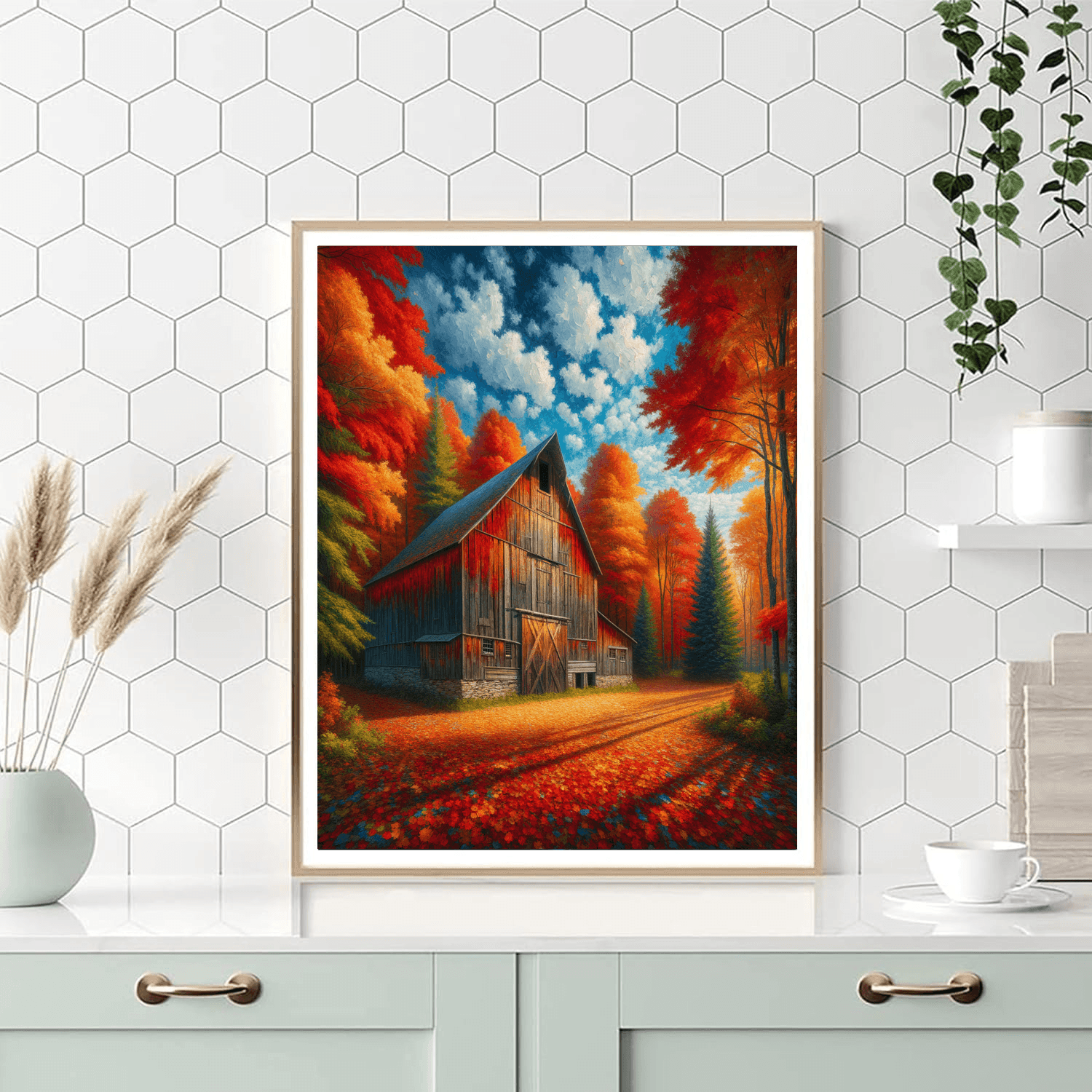 Rustic Barn In Autumn Paint By Number