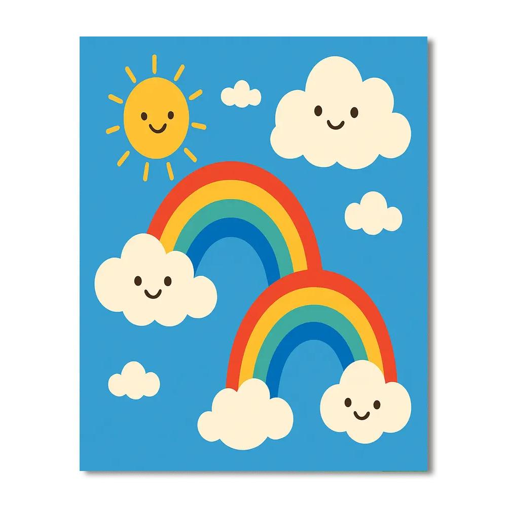 Bright And Cheery Rainbows Paint By Numbers Art