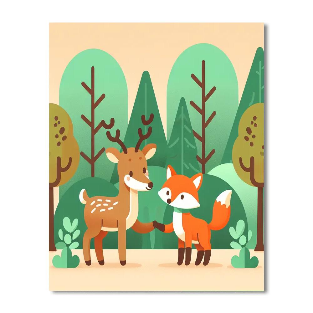 Forest Animal Hideaway Paint By Numbers Art