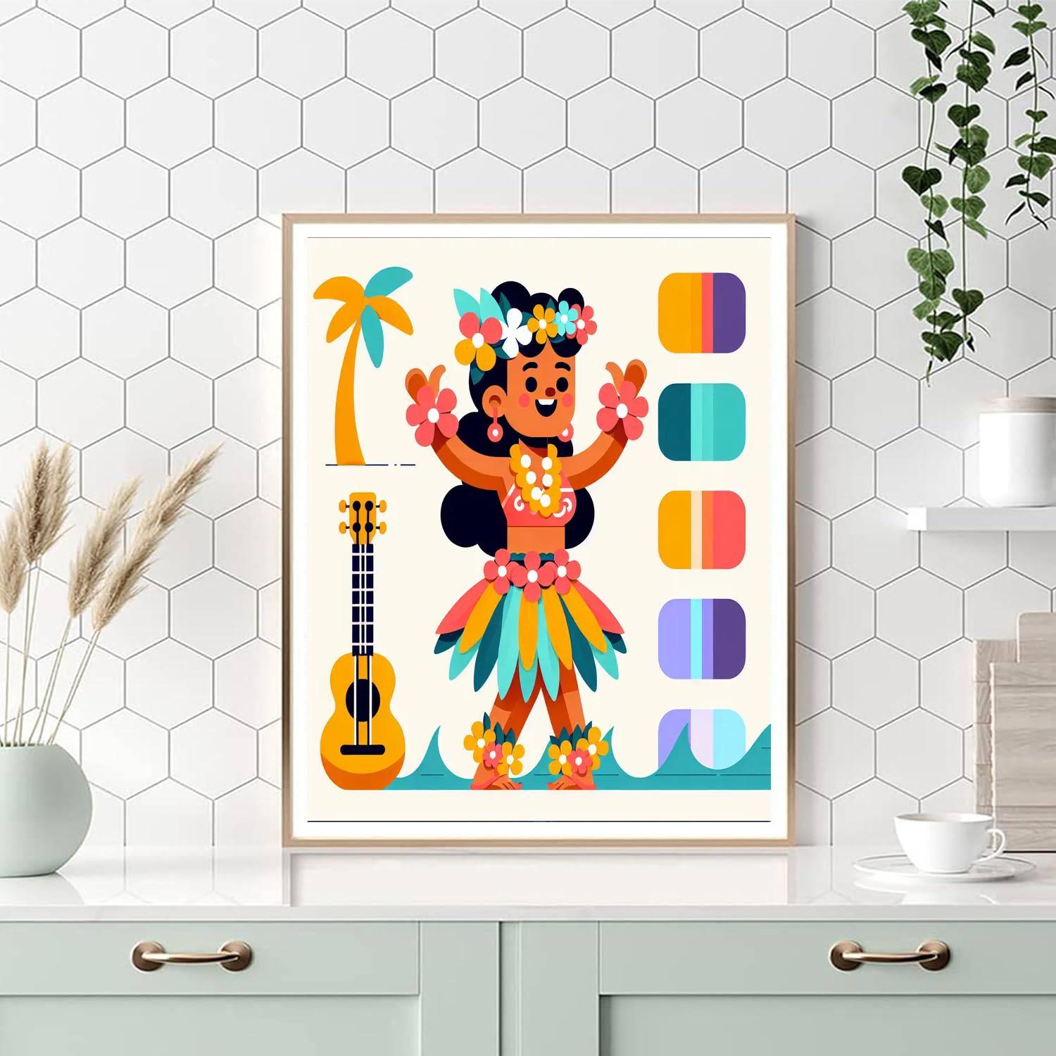 Hawaiian Hula Party Numbered Painting Kits