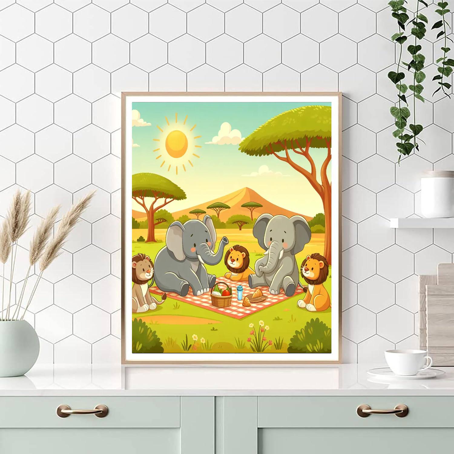 Sunny Savannah Picnic Painting By Numbers Kit