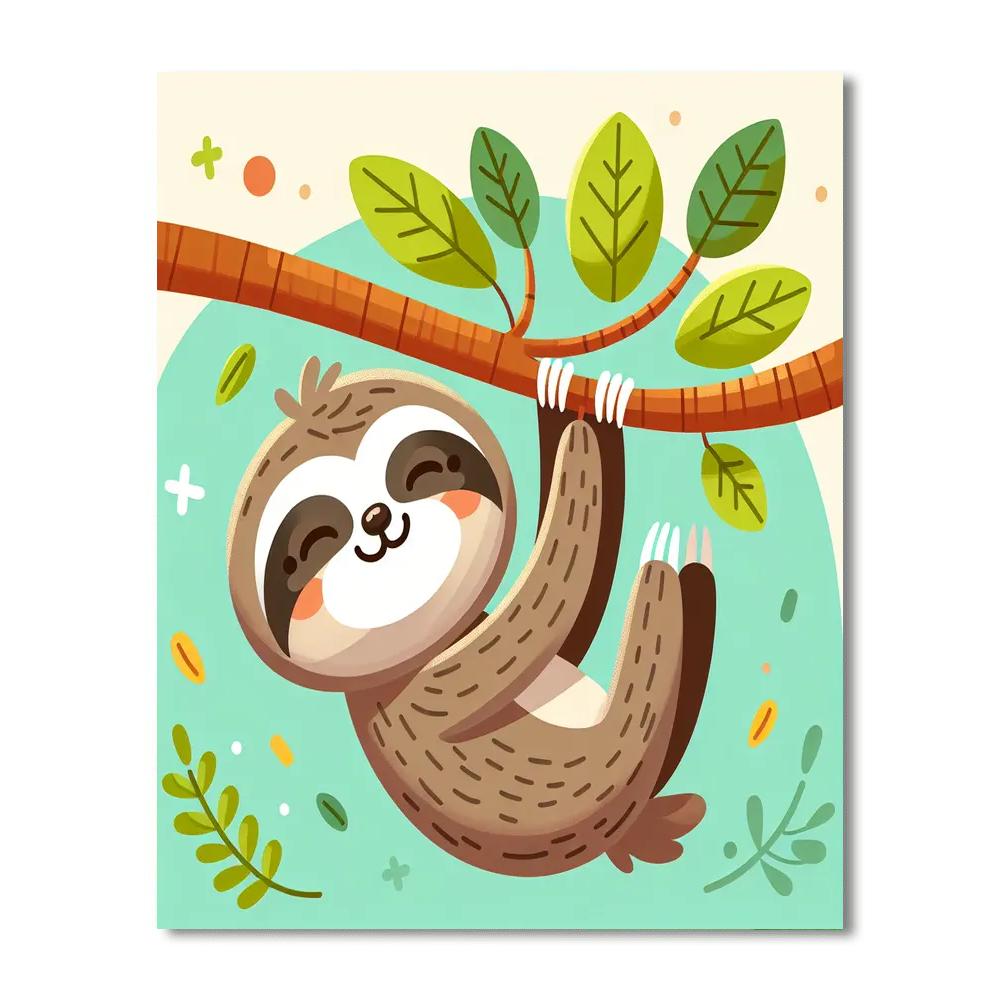Playful Sloth Paint By Numbers Kits