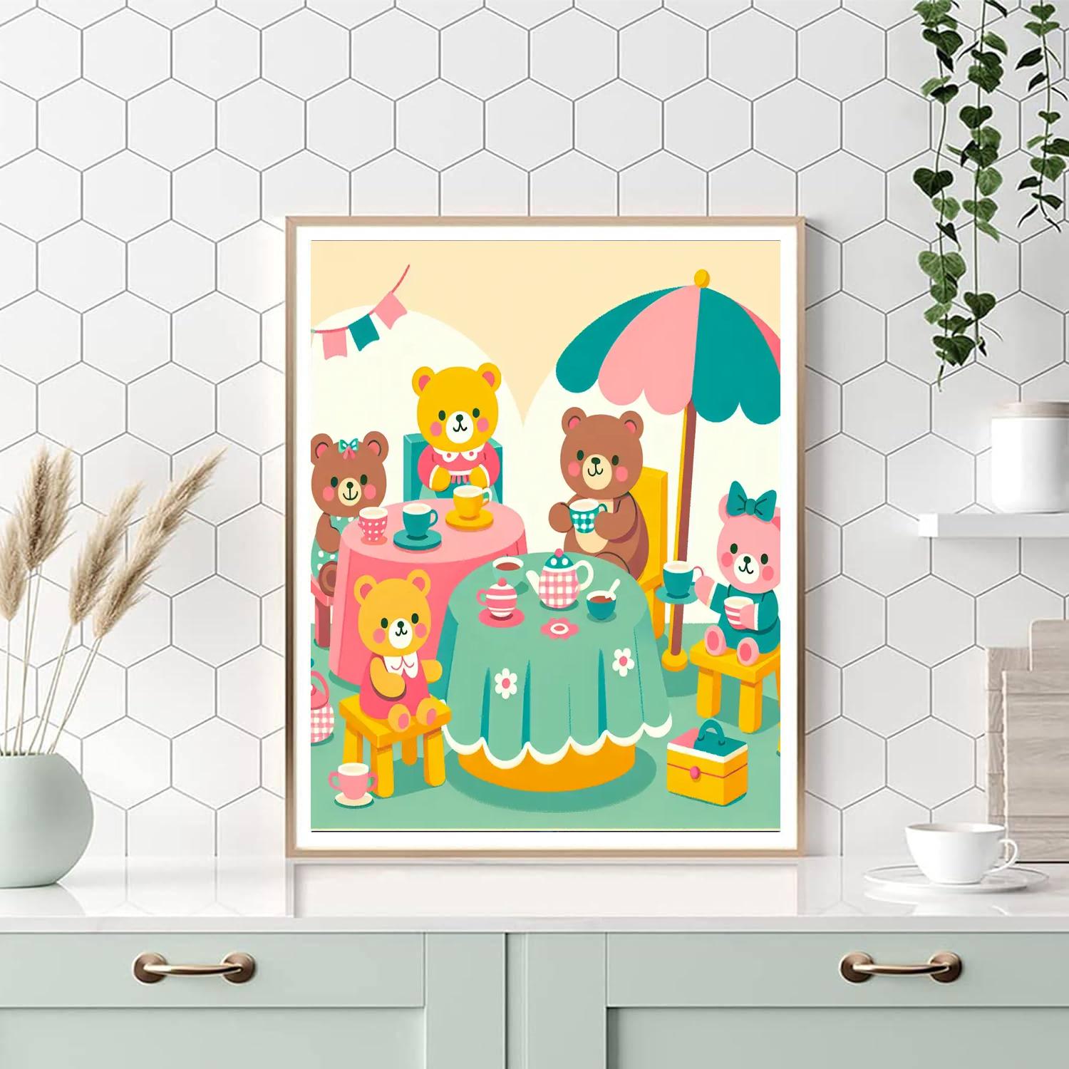 Tiny Tea Party Number Painting