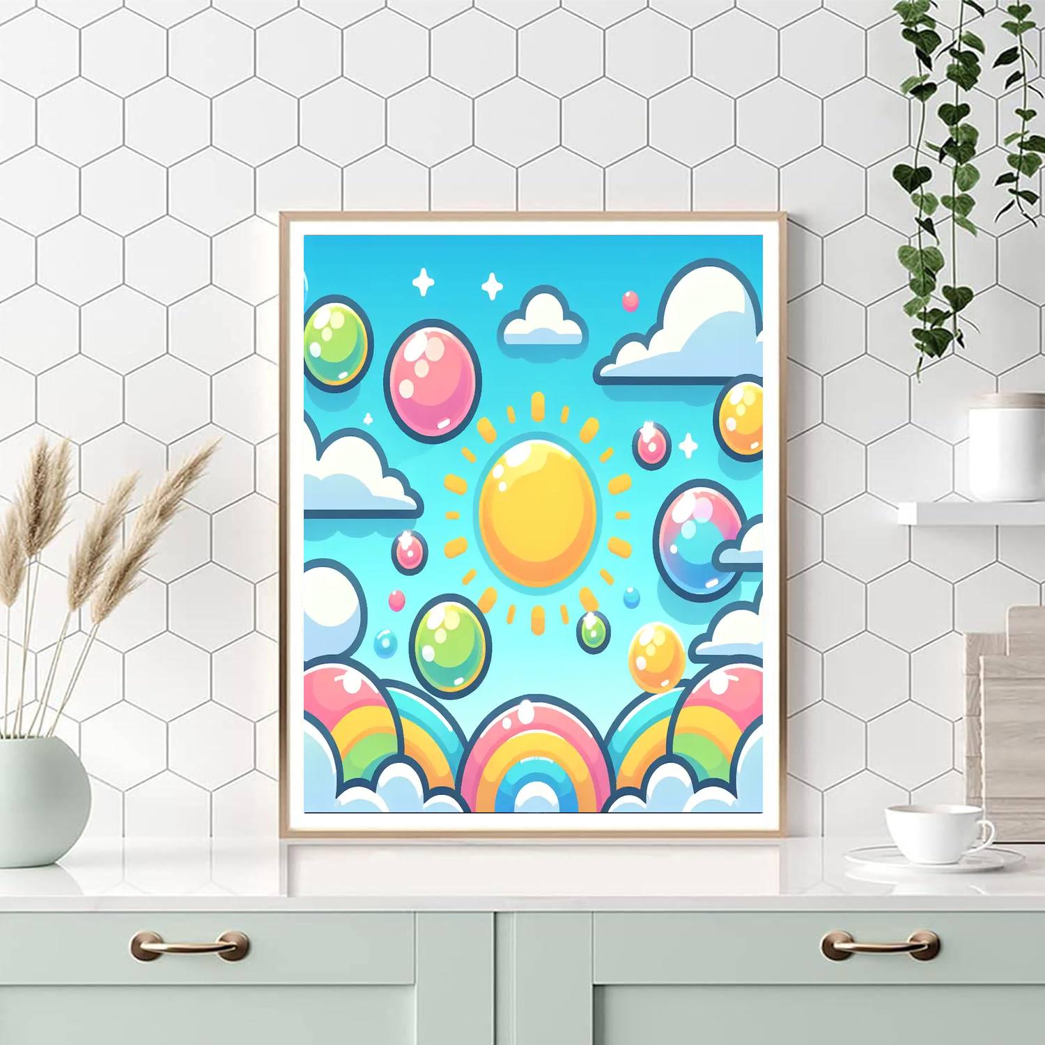 Rainbow Bubbles Numbered Painting Kits