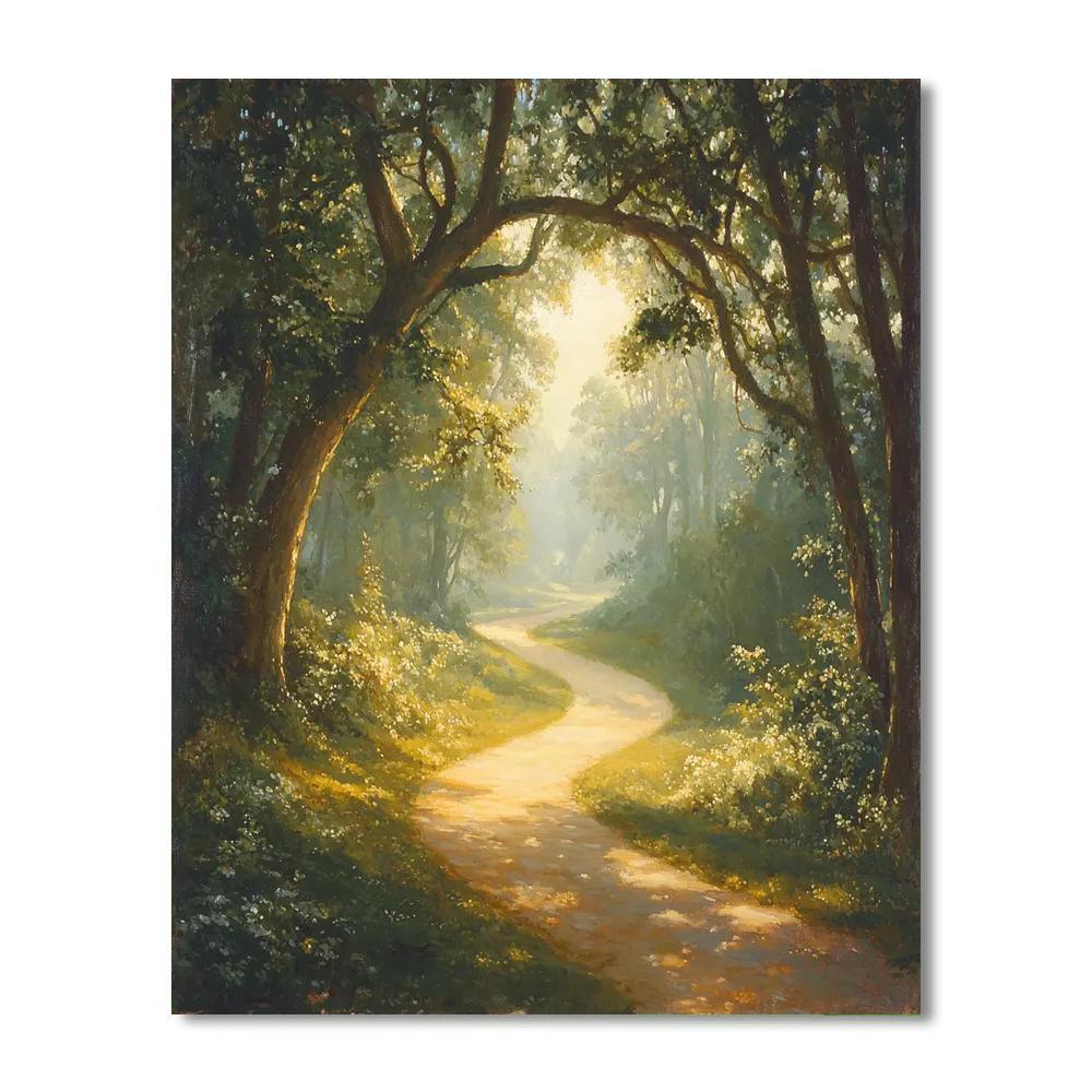 Thomas Cole Inspired Peaceful Woodland Path  Paint By Numbers