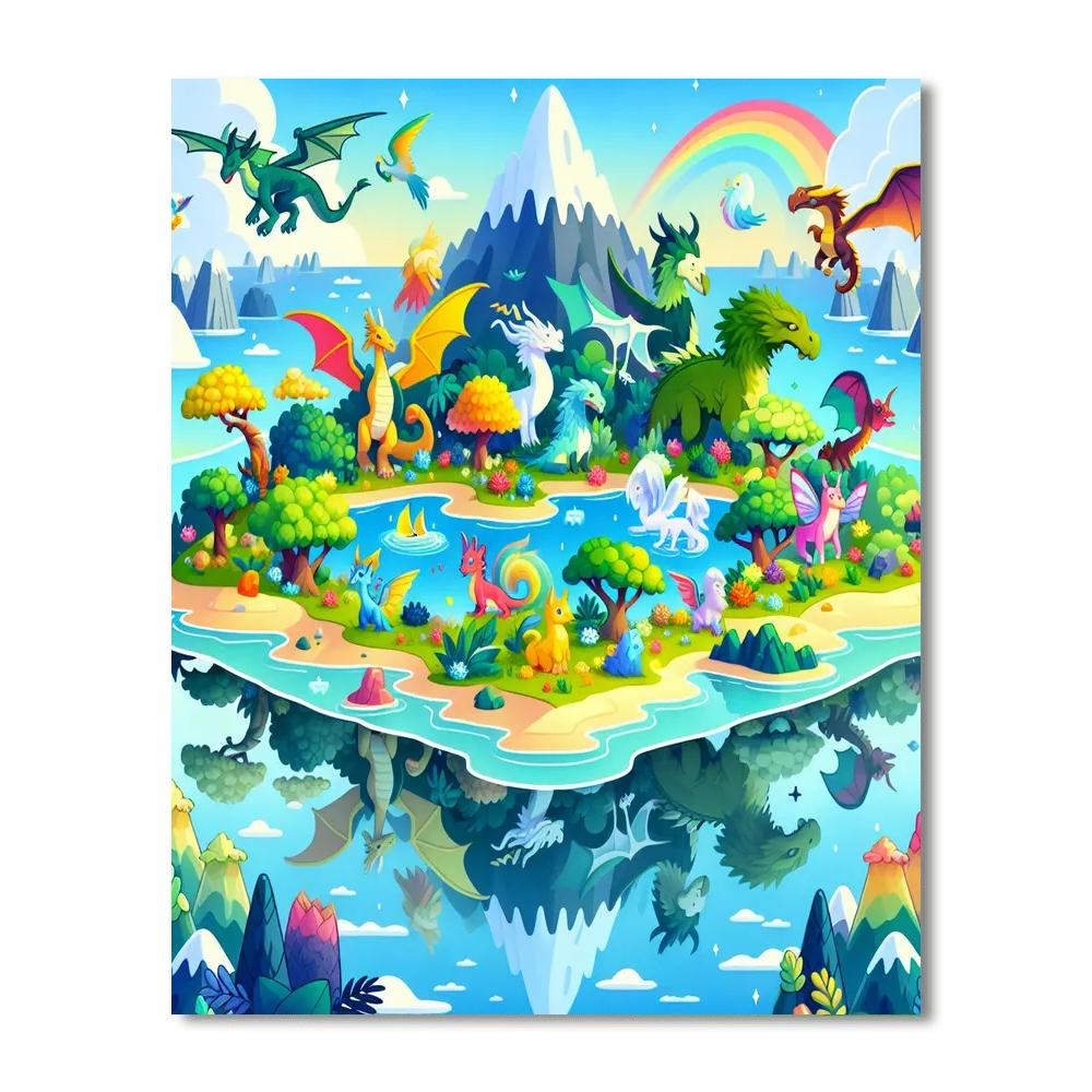 Fantasy Creature Island Painting Number Kit