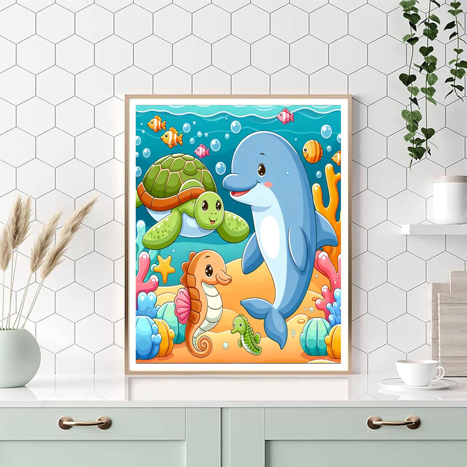 Gentle Creatures Of The Sea DIY Paint By Numbers