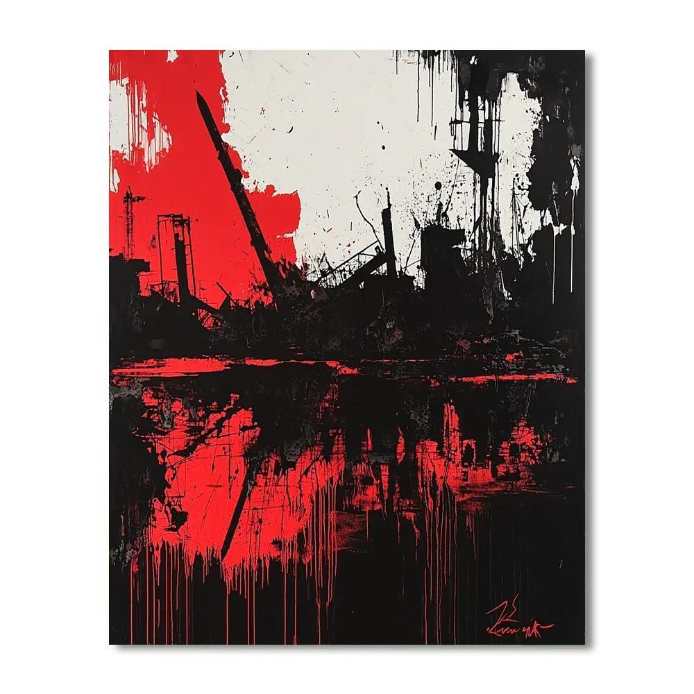 Banksy Inspired War Torn Landscapes  Paint By Number