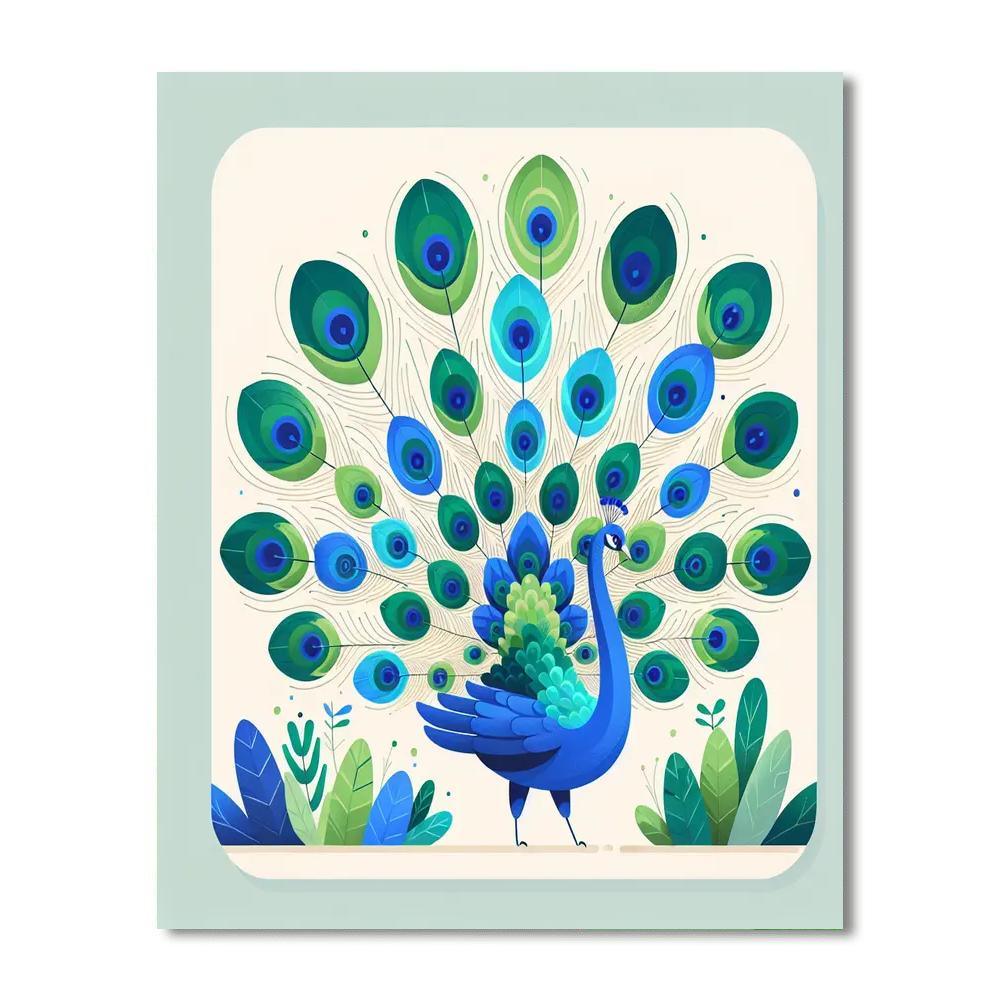 Prancing Peacock Numbered Painting Kits
