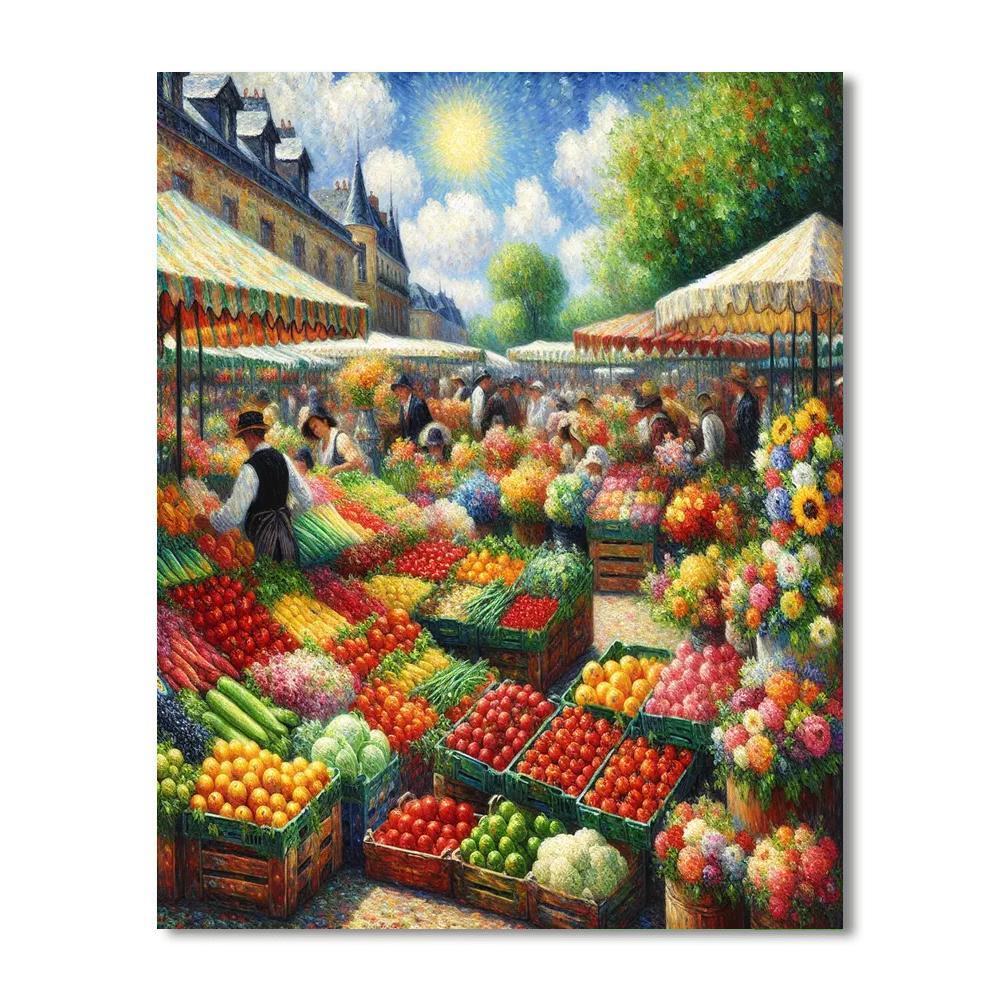 Sunny Market Stroll Numbered Painting Kits