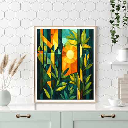 Kandinsky Inspired Geometric Jungle Symphony Paint By Numbers Kits