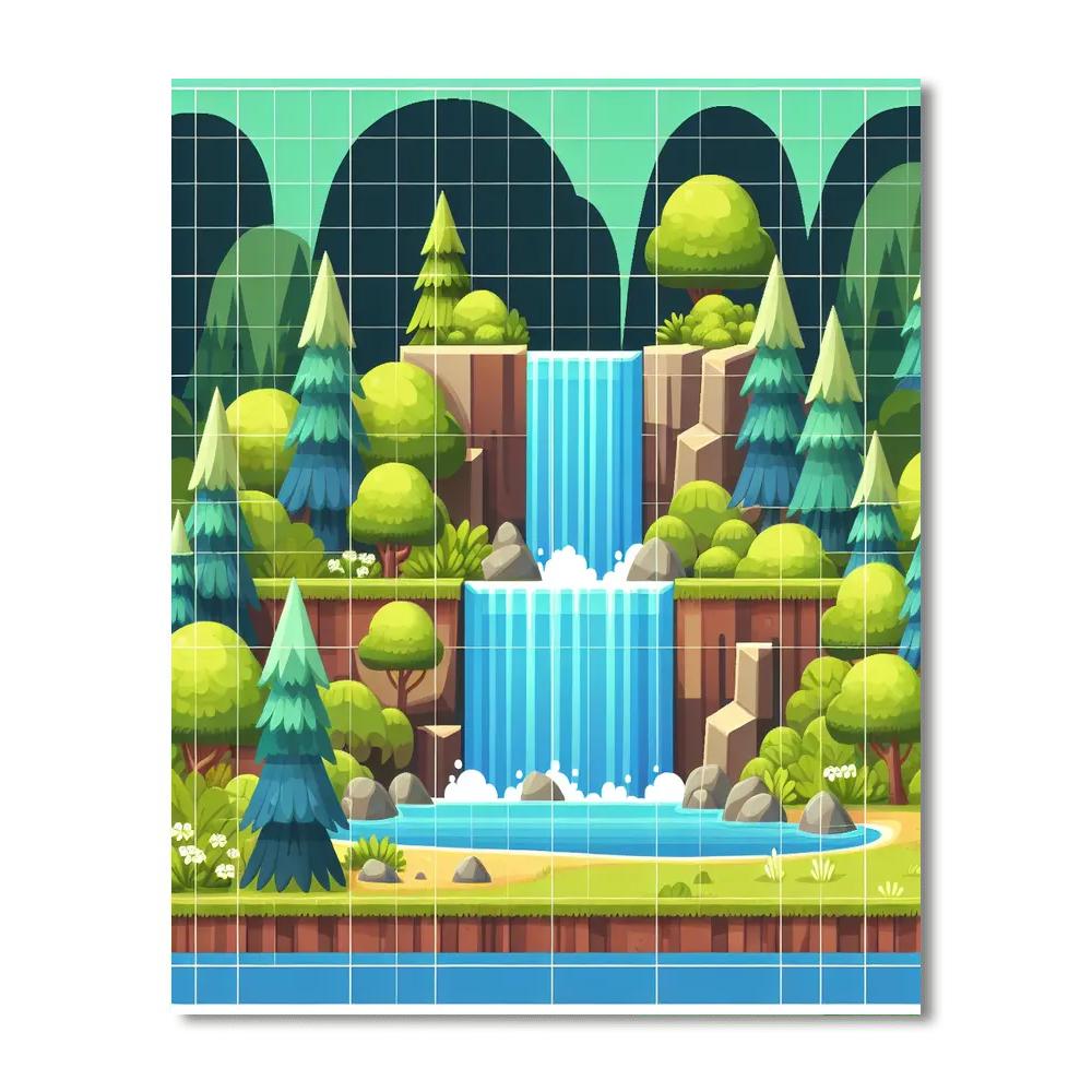 Wondrous Waterfall Wonders Painting Number Kit
