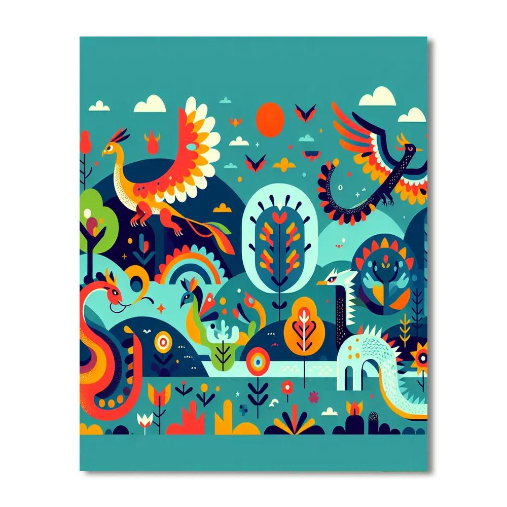 Mythical Creatures Haven Paint By Numbers Art